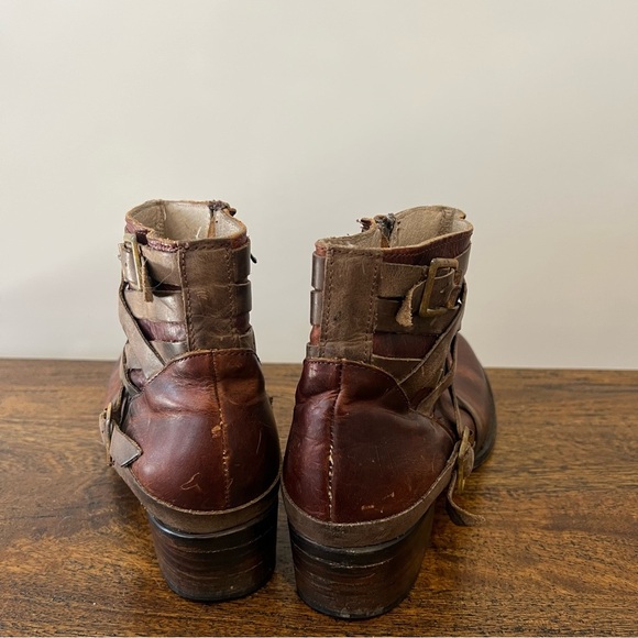 Freebird by Steven Sammi Moto Mid Calf Leather Brown Boots - Picture 8 of 11